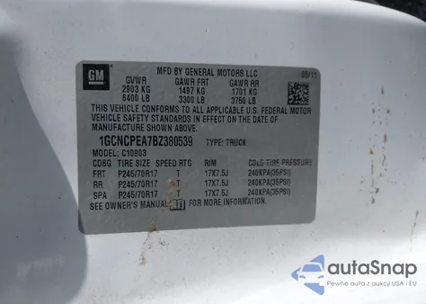 2011 Chevrolet Silverado 1500 Work Truck from USA, damaged, VIN 1GCNCPEA7BZ380539